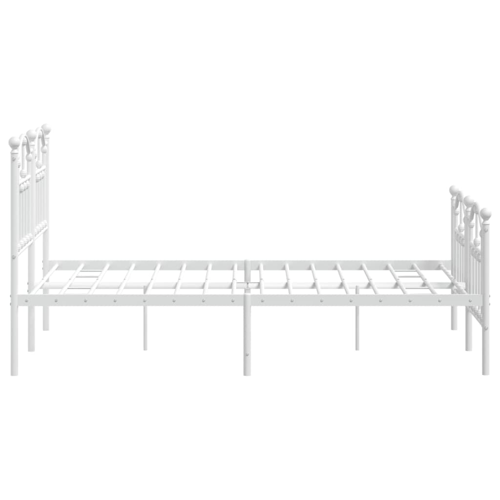 Sengeramme i metall med hode- og fotgavl hvit 120x200 cm
