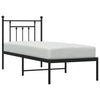 Sengeramme i metall med hodegavl svart 75x190 cm