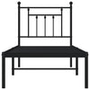 Sengeramme i metall med hodegavl svart 75x190 cm