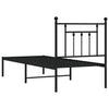 Sengeramme i metall med hodegavl svart 75x190 cm