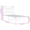 Sengeramme i metall med hodegavl svart 75x190 cm
