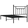 Sengeramme i metall med hodegavl svart 90x190 cm