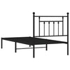 Sengeramme i metall med hodegavl svart 90x200 cm