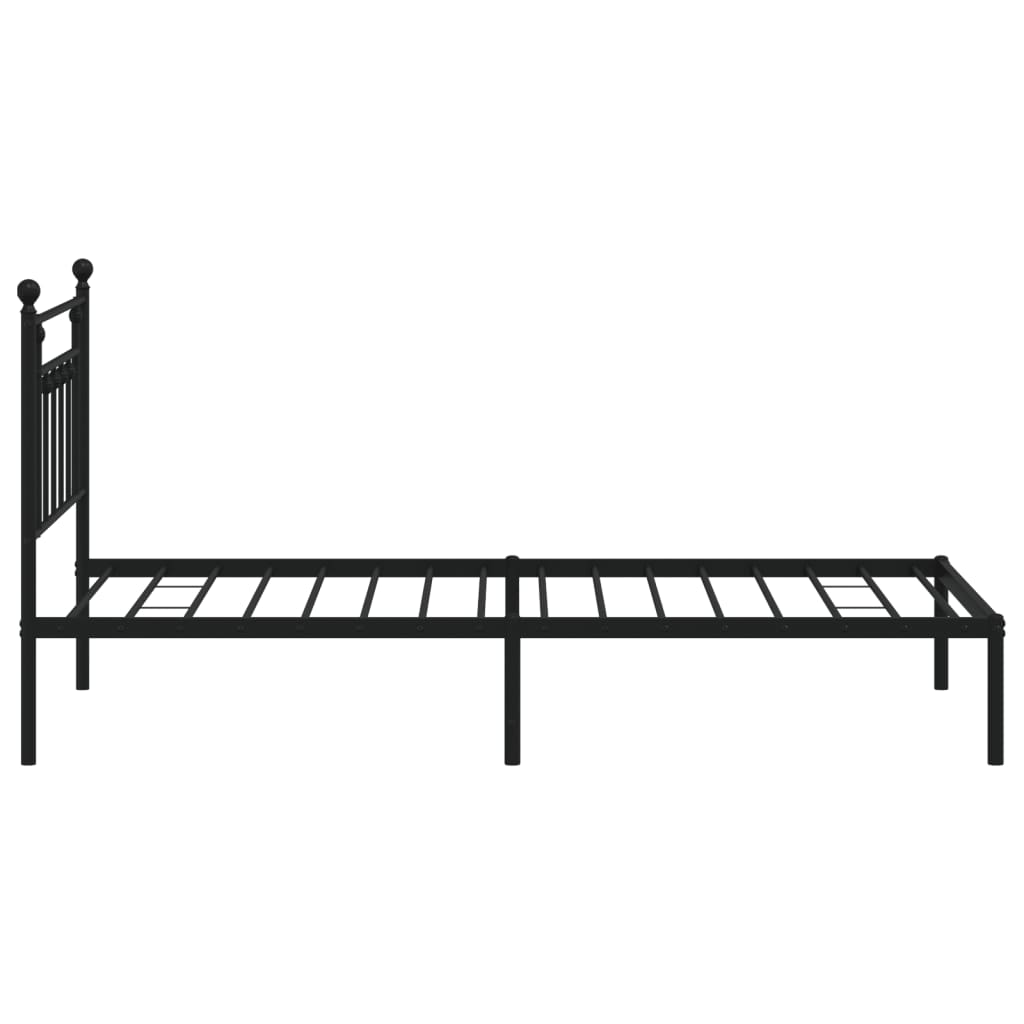 Sengeramme i metall med hodegavl svart 100x190 cm
