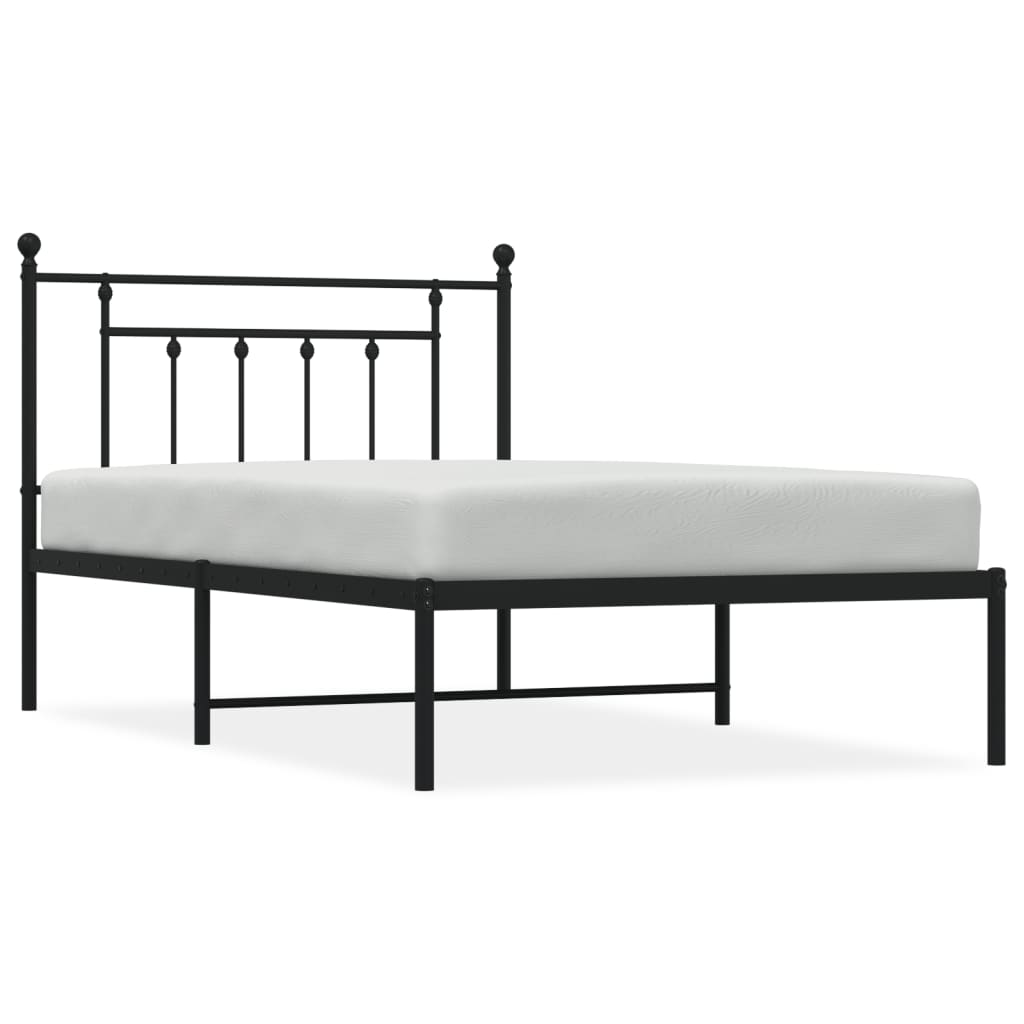 Sengeramme i metall med hodegavl svart 107x203 cm