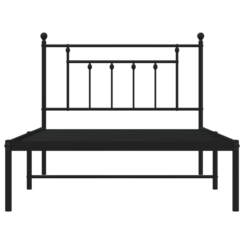 Sengeramme i metall med hodegavl svart 107x203 cm