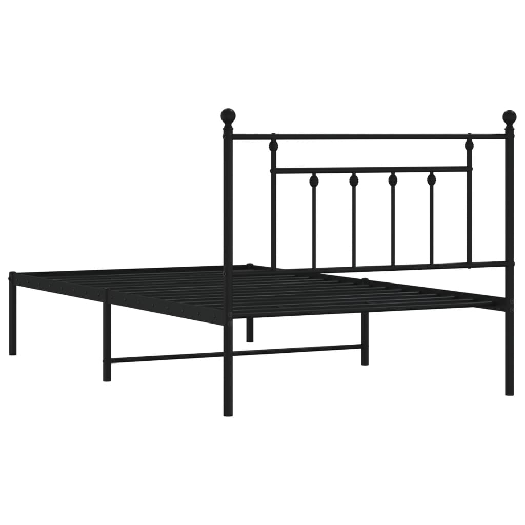 Sengeramme i metall med hodegavl svart 107x203 cm