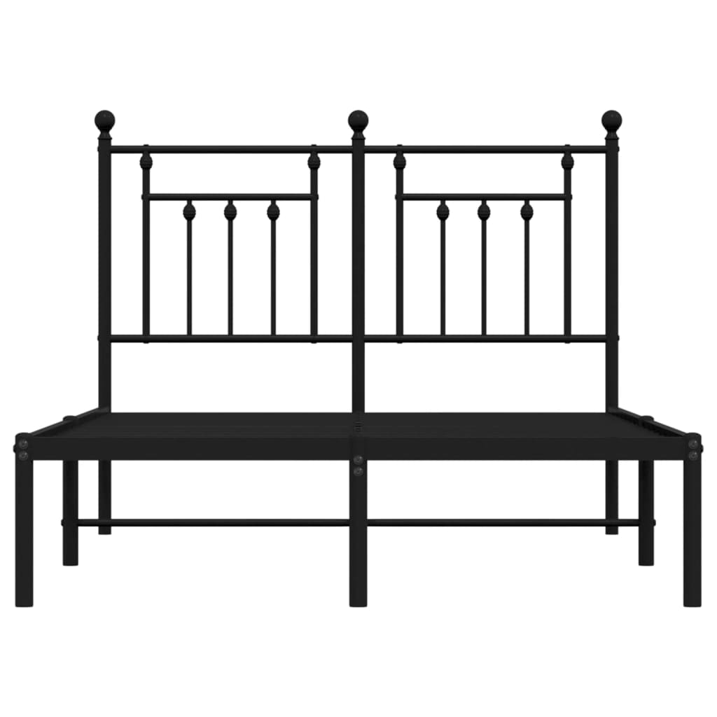 Sengeramme i metall med sengegavl svart 120x200 cm