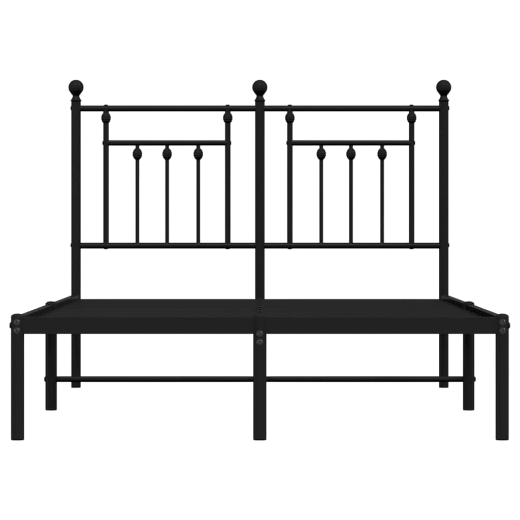 Sengeramme i metall med hodegavl svart 135x190 cm
