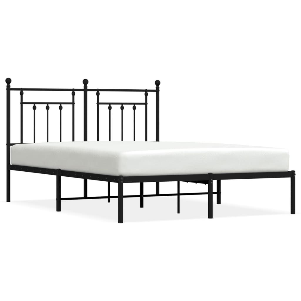Sengeramme i metall med hodegavl svart 140x190 cm
