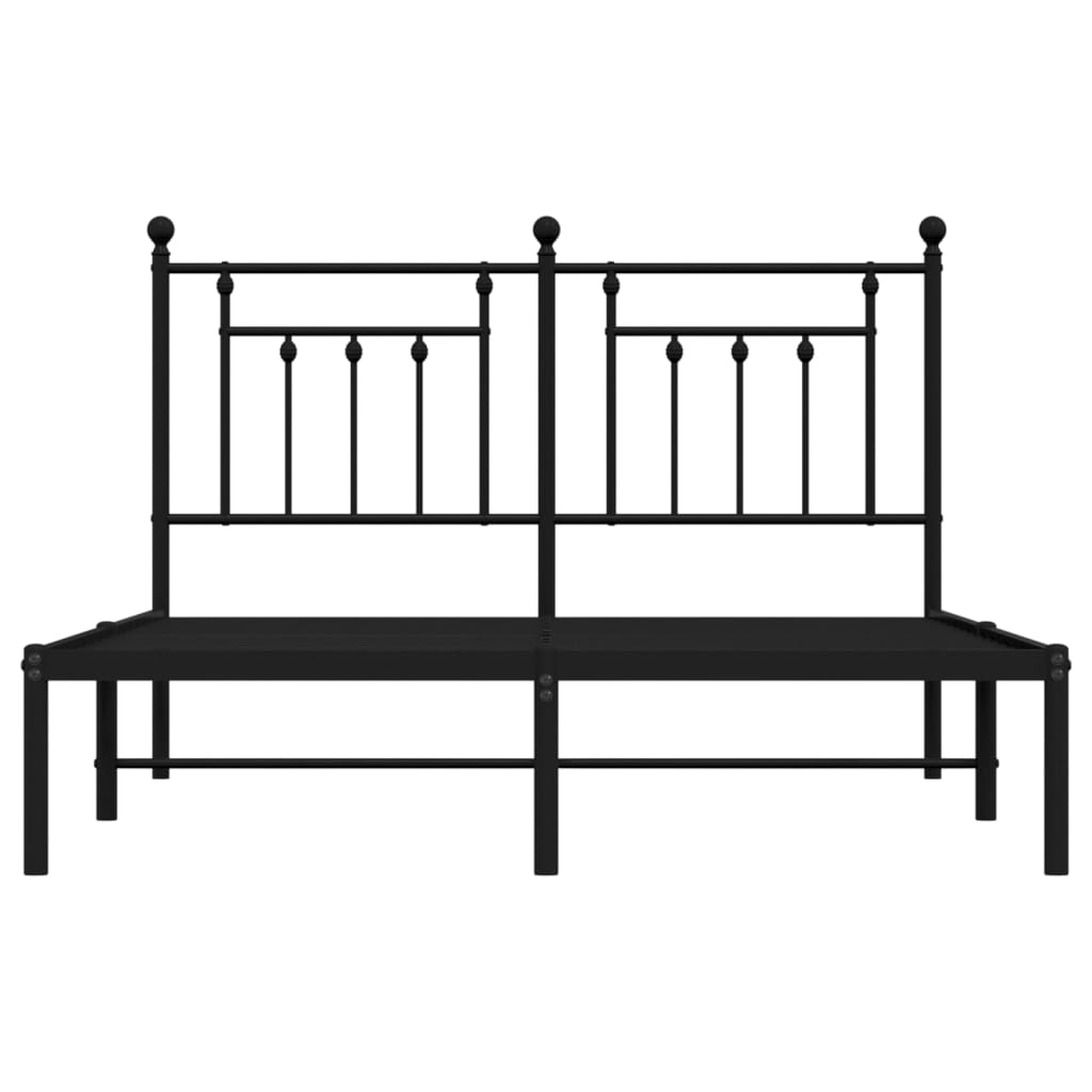 Sengeramme i metall med hodegavl svart 140x190 cm