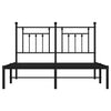 Sengeramme i metall med hodegavl svart 140x190 cm
