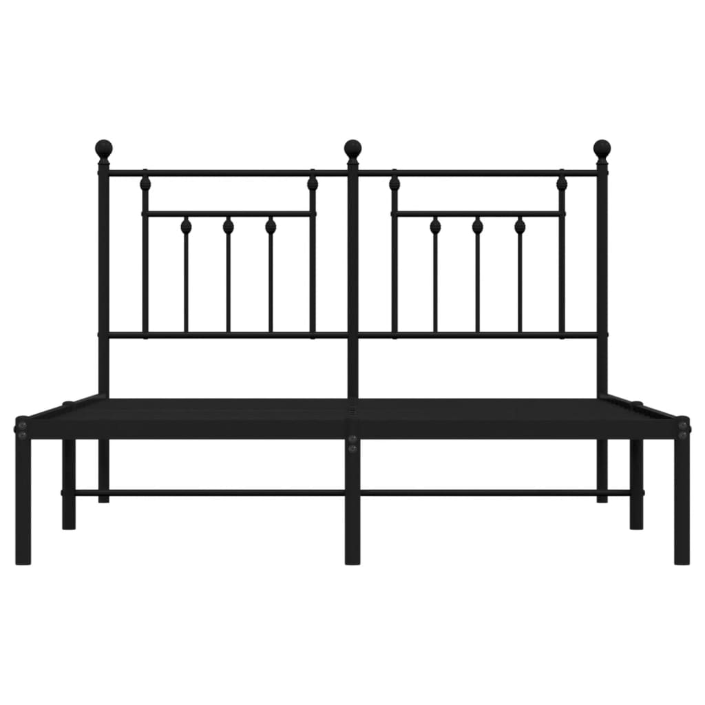 Sengeramme i metall med sengegavl svart 140x200 cm