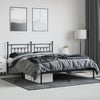 Sengeramme i metall med sengegavl svart 183x213 cm