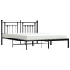 Sengeramme i metall med sengegavl svart 183x213 cm