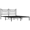 Sengeramme i metall med sengegavl svart 183x213 cm