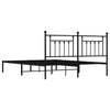 Sengeramme i metall med sengegavl svart 183x213 cm