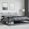 Sengeramme i metall med sengegavl svart 193x203 cm