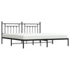 Sengeramme i metall med sengegavl svart 193x203 cm