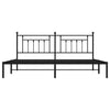 Sengeramme i metall med sengegavl svart 193x203 cm