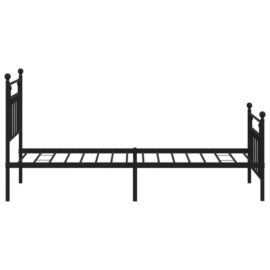 Sengeramme i metall med hode- og fotgavl svart 80x200 cm