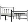 Sengeramme i metall med hode- og fotgavl svart 107x203 cm