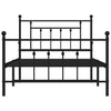 Sengeramme i metall med hode- og fotgavl svart 107x203 cm