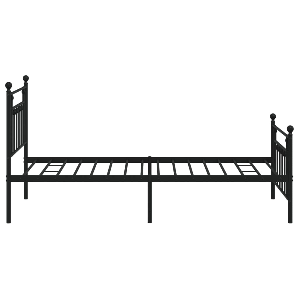 Sengeramme i metall med hode- og fotgavl svart 107x203 cm