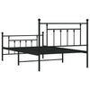 Sengeramme i metall med hode- og fotgavl svart 107x203 cm