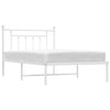 Sengeramme i metall med hodegavl hvit 107x203 cm