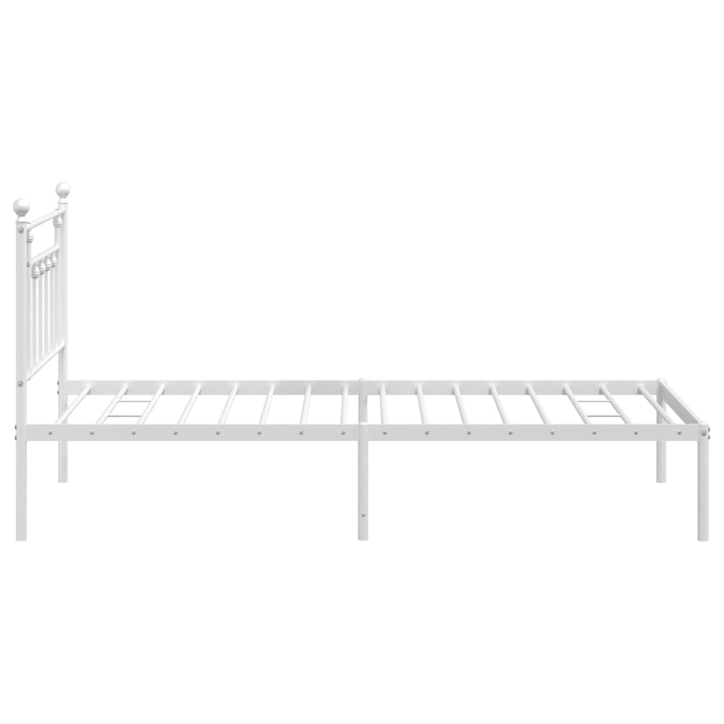 Sengeramme i metall med hodegavl hvit 107x203 cm