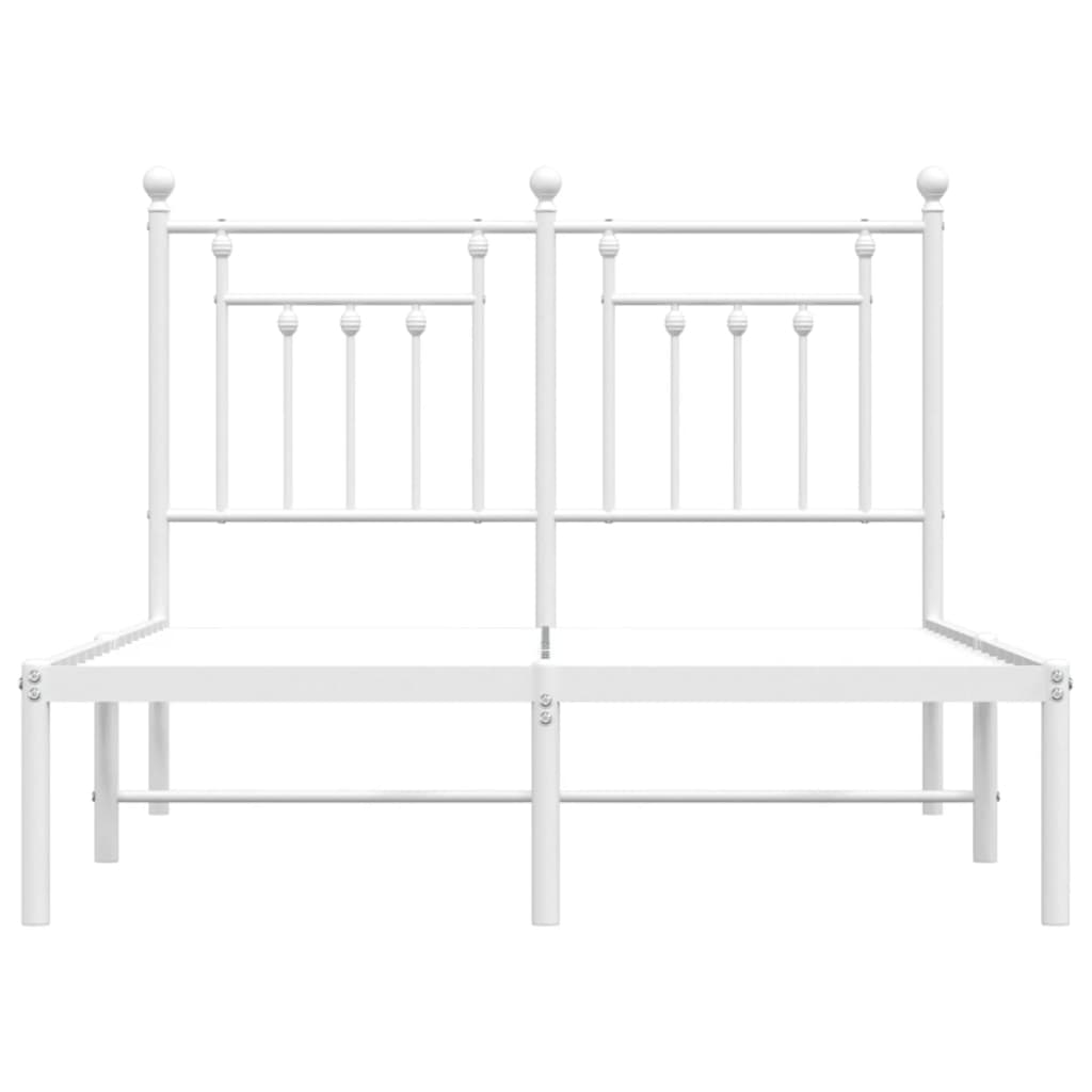 Sengeramme i metall med hodegavl hvit 120x190 cm