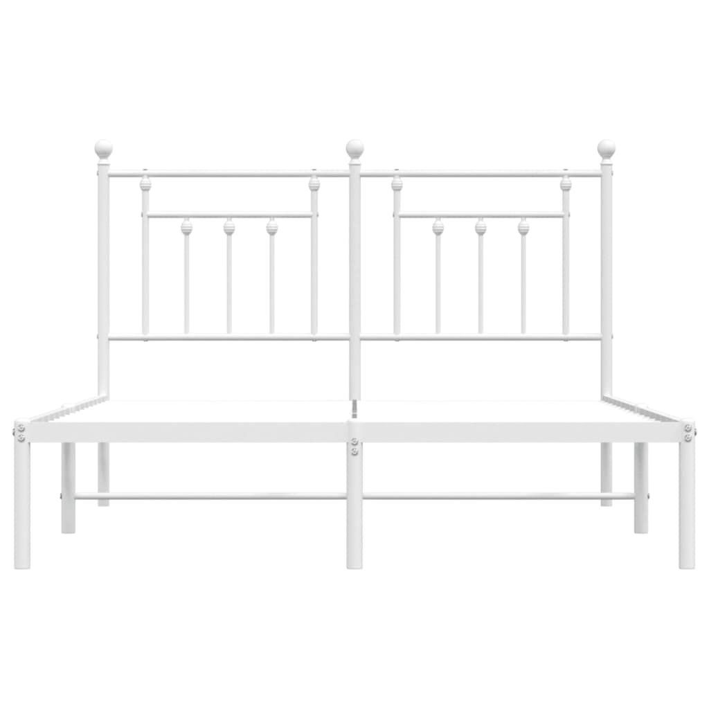 Sengeramme i metall med hodegavl hvit 140x190 cm