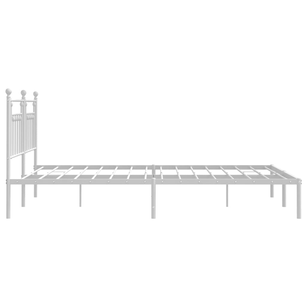 Sengeramme i metall med sengegavl hvit 160x200 cm