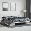 Sengeramme i metall med hodegavl hvit 193x203 cm