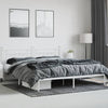 Sengeramme i metall med sengegavl hvit 200x200 cm