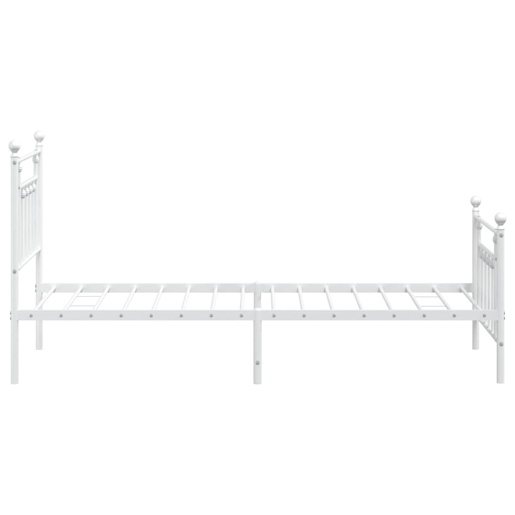 Sengeramme i metall med hode- og fotgavl hvit 90x200 cm
