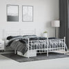 Sengeramme i metall med hode- og fotgavl hvit 183x213 cm