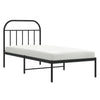 Sengeramme i metall med hodegavl svart 90x190 cm