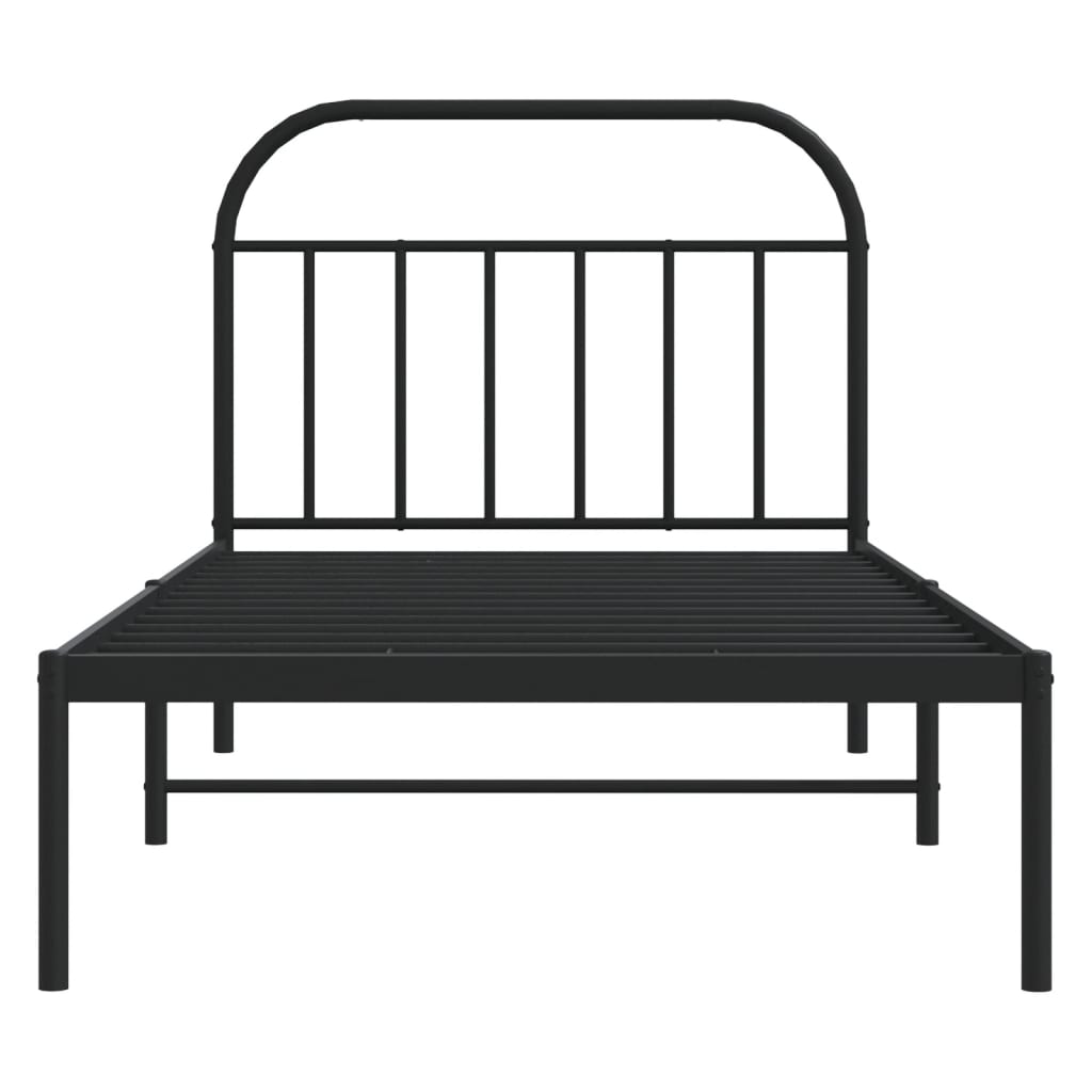 Sengeramme i metall med hodegavl svart 100x190 cm