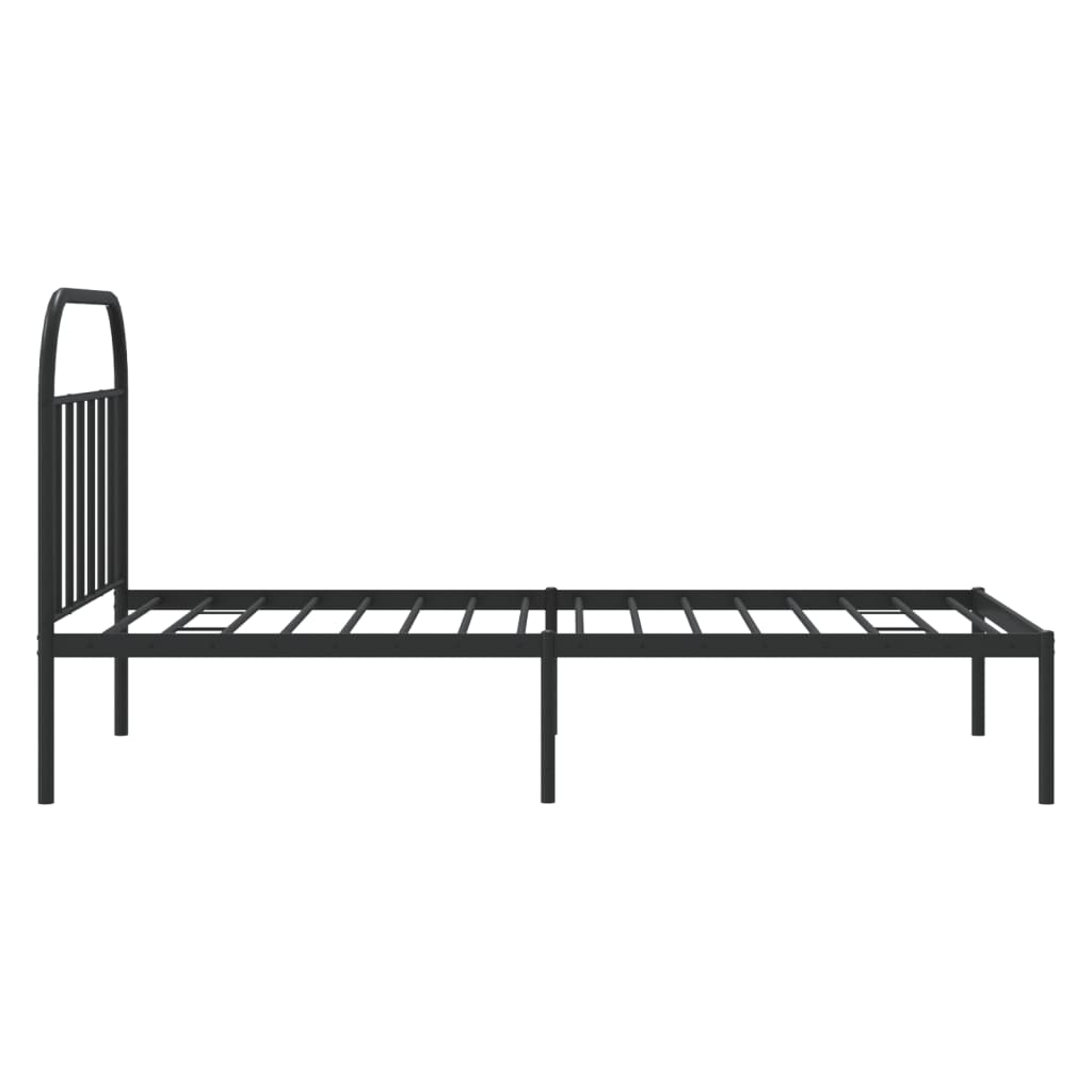 Sengeramme i metall med hodegavl svart 100x190 cm