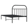 Sengeramme i metall med hodegavl svart 100x190 cm