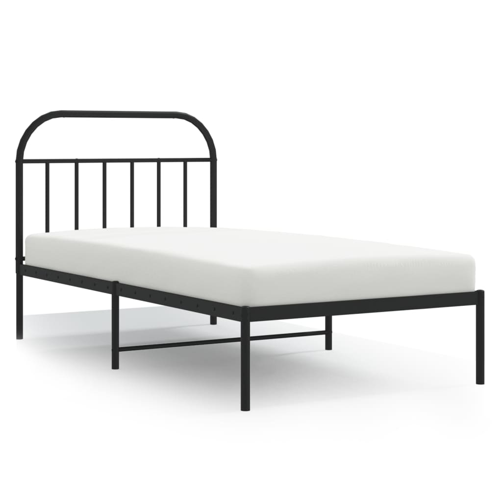 Sengeramme i metall med hodegavl svart 107x203 cm