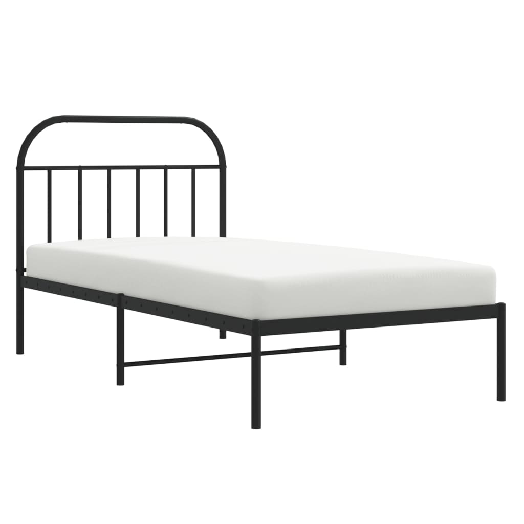 Sengeramme i metall med hodegavl svart 107x203 cm