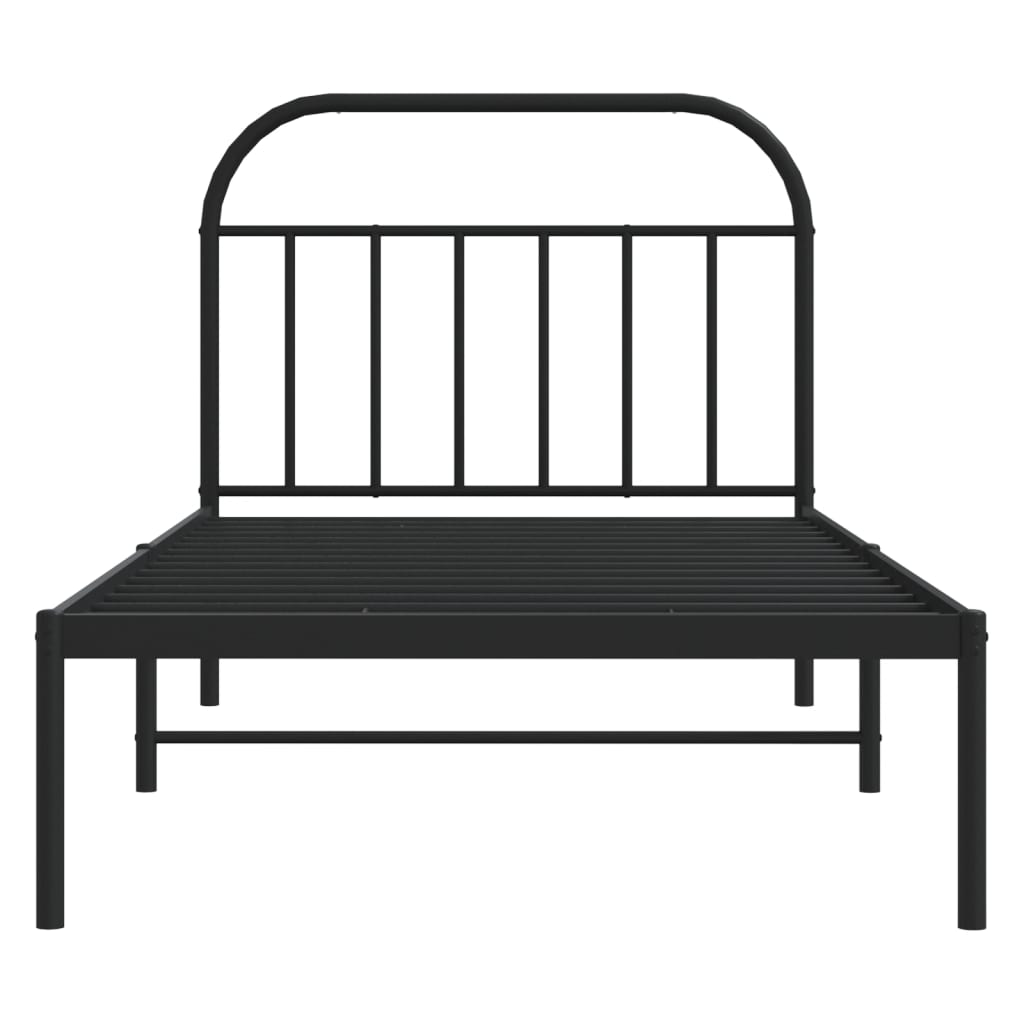 Sengeramme i metall med hodegavl svart 107x203 cm