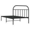 Sengeramme i metall med hodegavl svart 107x203 cm