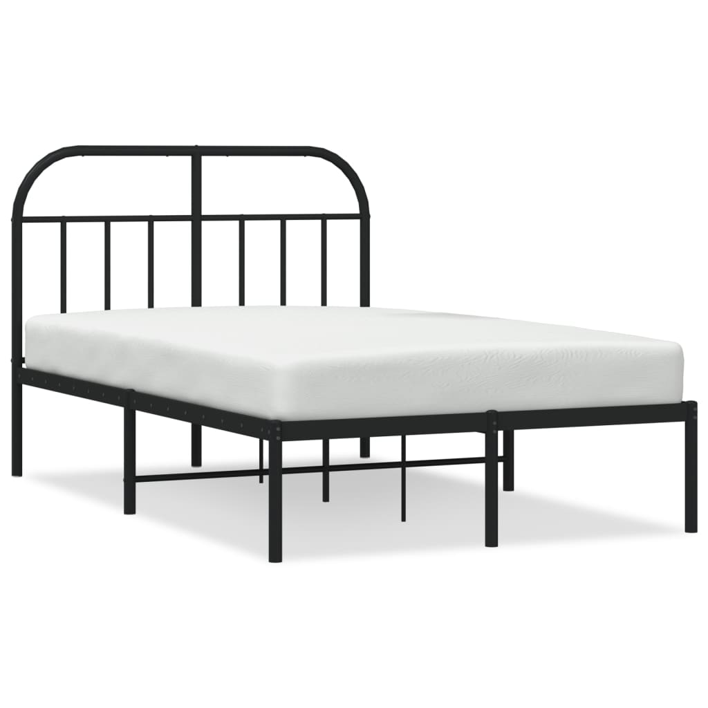 Sengeramme i metall med hodegavl svart 120x190 cm