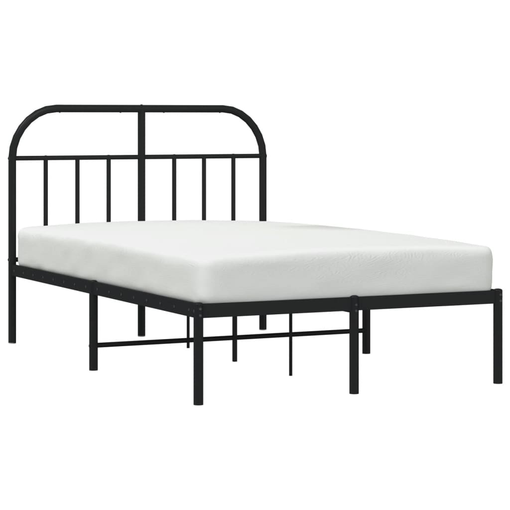 Sengeramme i metall med hodegavl svart 120x190 cm