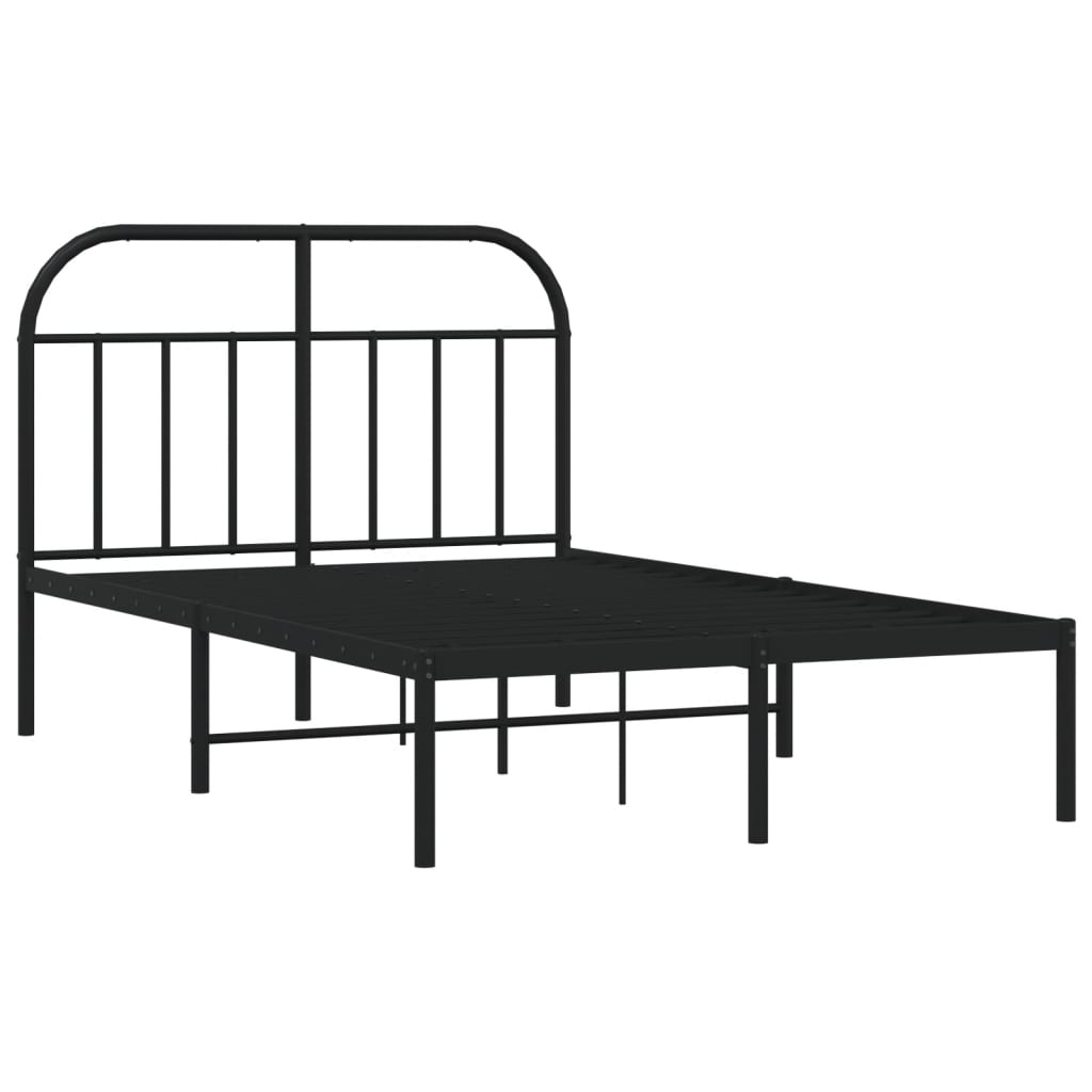 Sengeramme i metall med hodegavl svart 120x190 cm