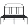 Sengeramme i metall med hodegavl svart 120x190 cm